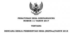 PERATURAN DESA GIRIPANGGUNG NOMOR 11 TAHUN 2017